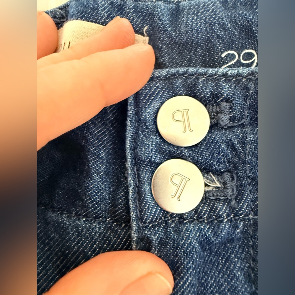Anthropologie Pilcro Mid-Rise Pleated Trouser denim jean’s preppy baggy 29 EUC - Picture 14 of 16
